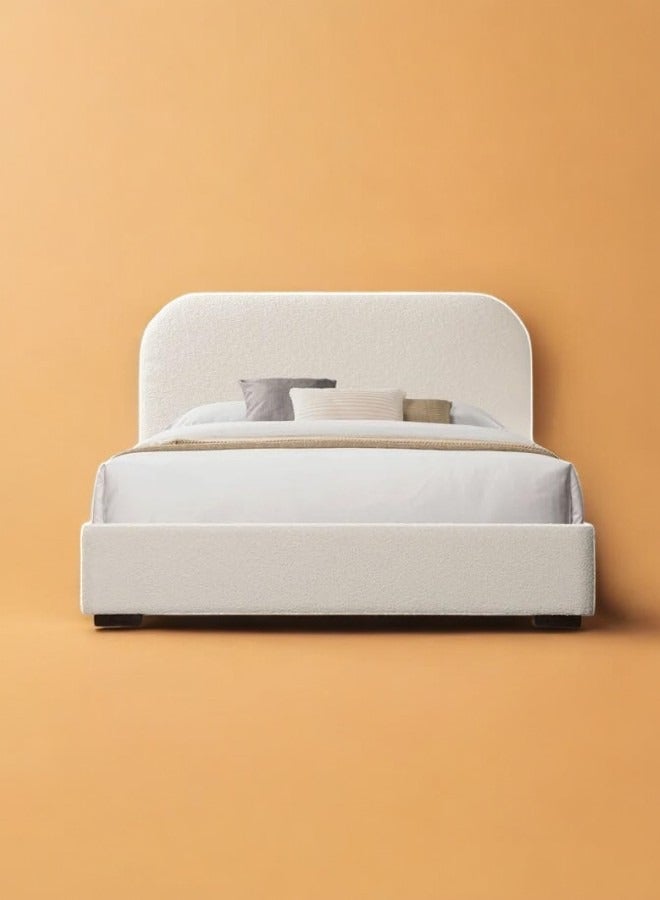 Karnak Tokyo Luxury Platform Bed Tandy Fleece Fabric Without Mattress - Beige 160X200cm - Image 1