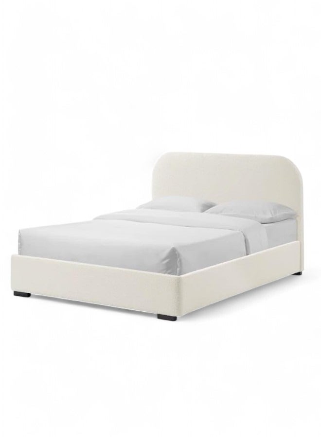 Karnak Tokyo Luxury Platform Bed Tandy Fleece Fabric Without Mattress - Beige 160X200cm - Image 2