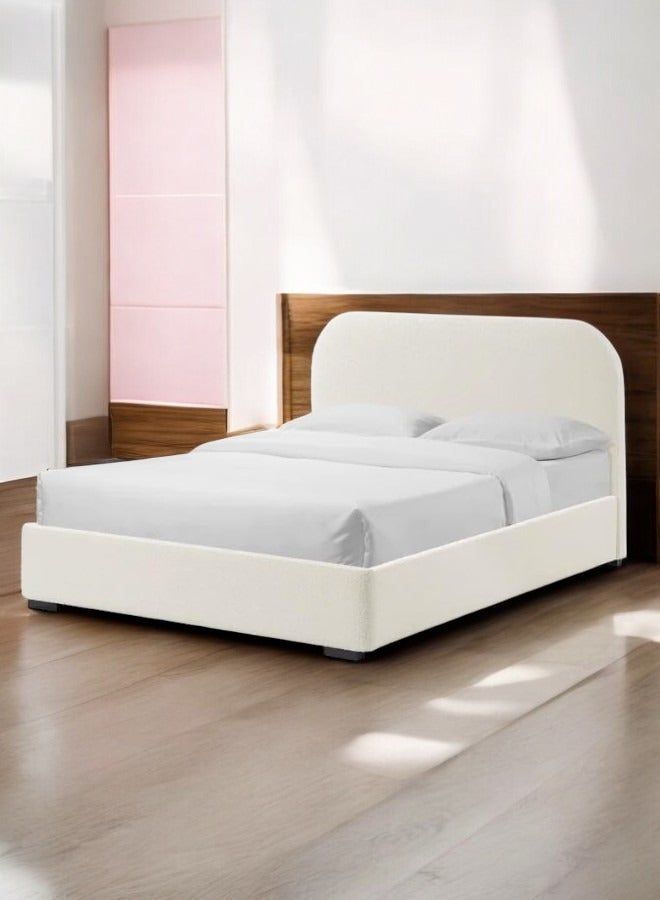 Karnak Tokyo Luxury Platform Bed Tandy Fleece Fabric Without Mattress - Beige 160X200cm - Image 5