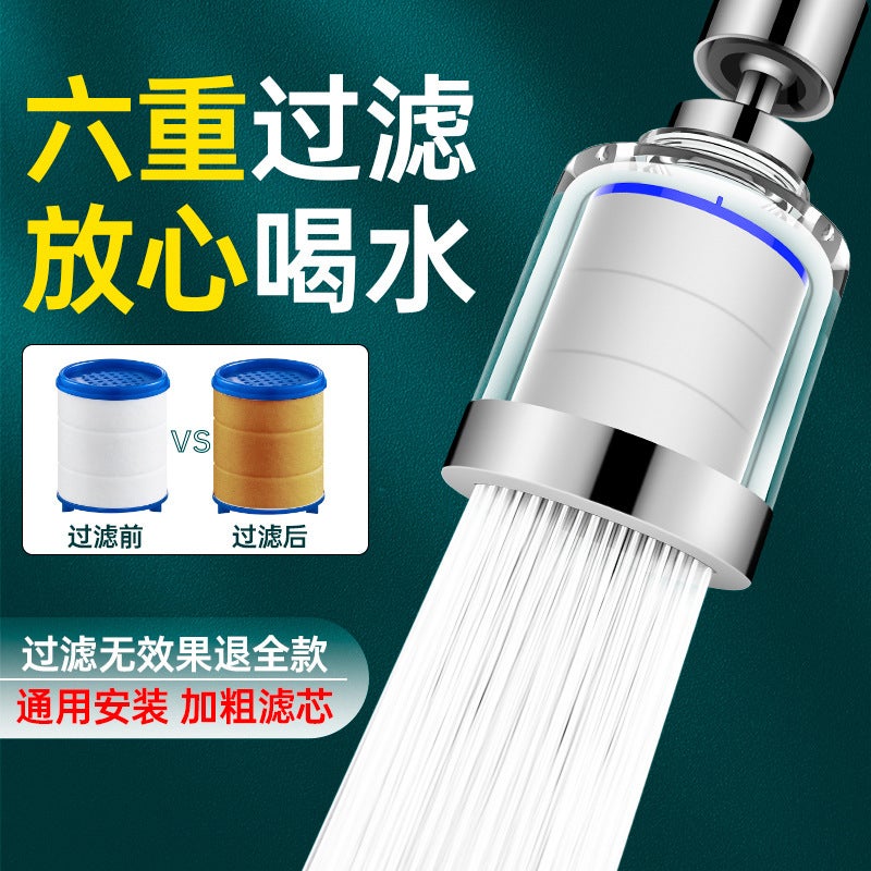 Kitchen Faucet lengthened extension rotating filter shower water-saving splash-proof nozzle water outlet rotating universal connector Shower Filter - Image 3