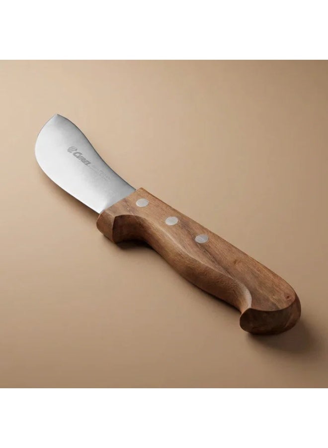 Curel Steel Skinning Knife, Wooden Handle, 10 cm - Brown - Image 1