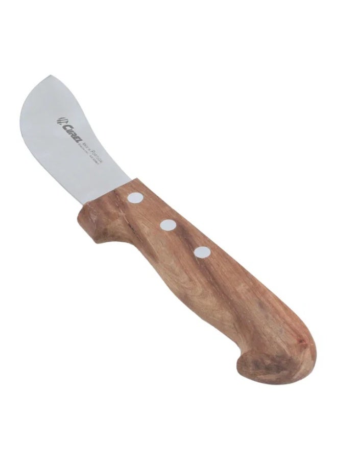 Curel Steel Skinning Knife, Wooden Handle, 10 cm - Brown - Image 2