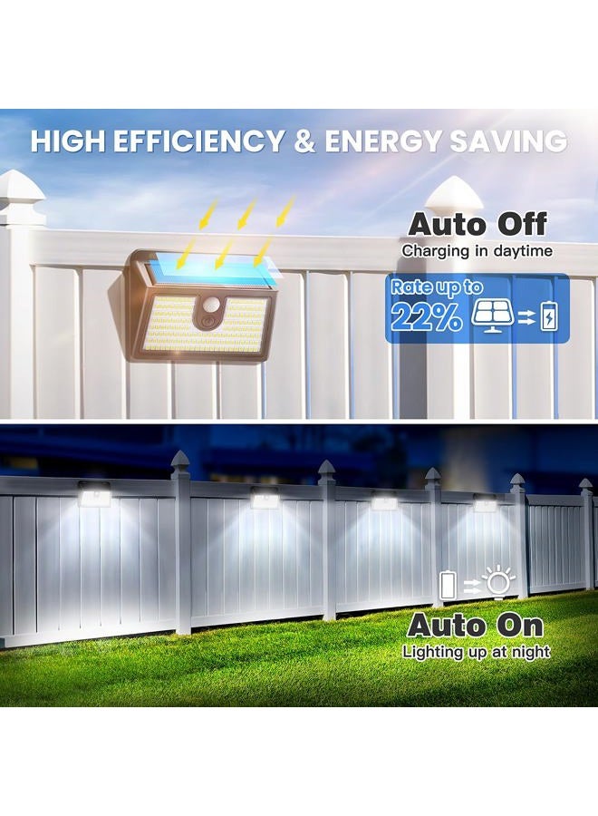 CLAONER [6 Packs] Solar Motion Sensor Outdoor Lights, Super Bright Solar Lights Outdoor Waterproof, 3 Lighting Modes Security Wall Light for Outside Walking Dog Fence Backyard Deck Garden Door Step Garage - Image 3