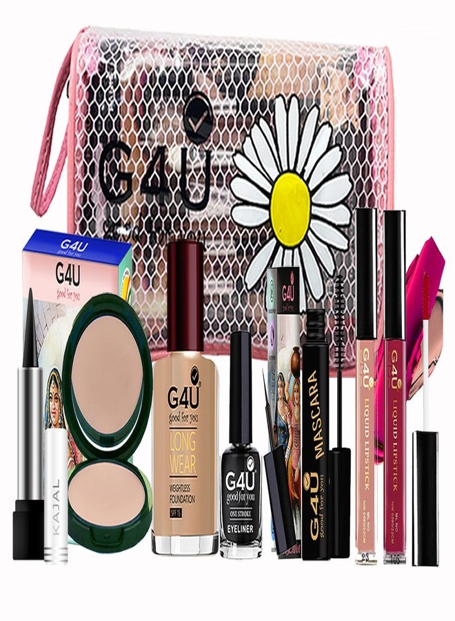 G4U All in One Makeup Kit With Pouch Gift Set for Women & Girls, Basic Cosmetics Kit for Beginner & Professionals Pack of 8 Pcs A23012038 - Image 2