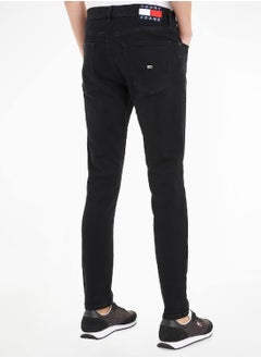 TOMMY JEANS Men's Austin Slim Tappered Jeans, Black  - Image 3