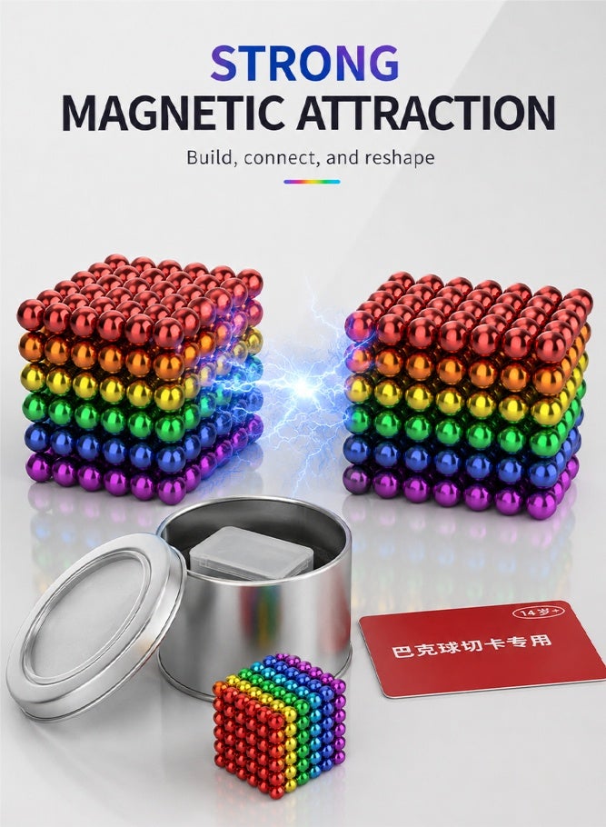 SHABILI 216PCS Magnetic Balls Desk Toy, 5mm Magnetic Sphere Puzzle Set, Stress Relief Fidget Toy for Adults & Teens 14+, Creative Office Desktop Magnetic Building Balls - Image 4