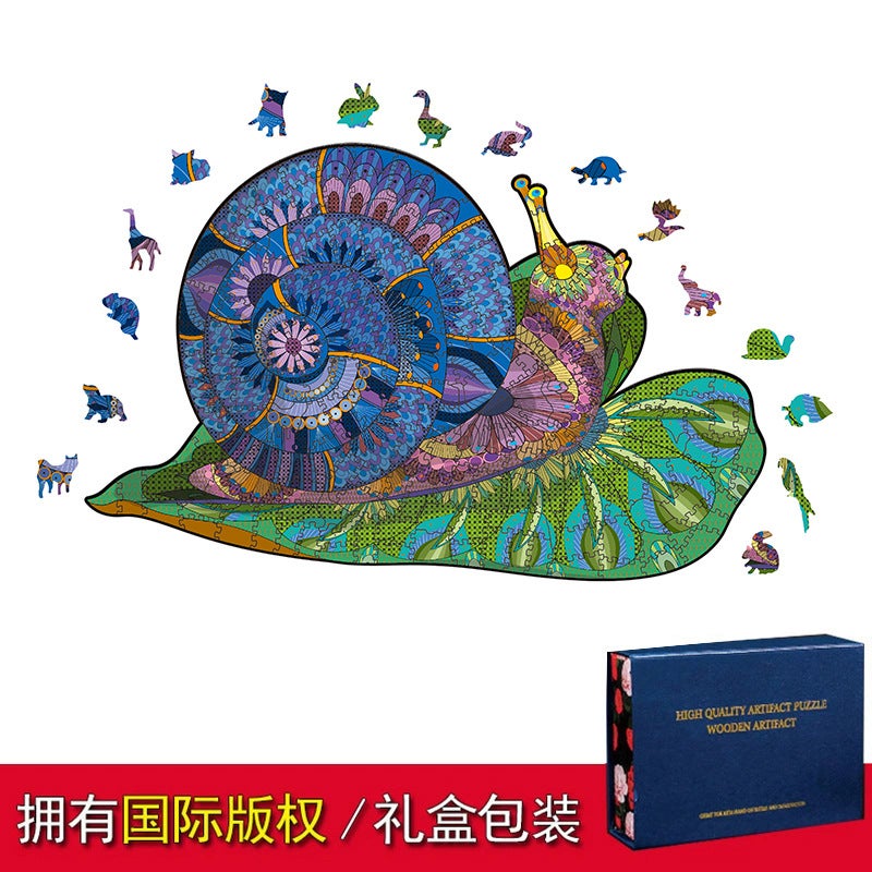 Owl Alien Wooden Puzzle Irregular Three-Dimensional Animal Puzzle Manufacturer Wooden Toy - Image 1