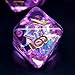 Haxtec Purple DND Dice Set 7PCS Resin Polyhedral DD Dice WIridescent Mylar Inclusion for Roleplaying Games Compatible with Dungeons and Dragons Gift - Image 4