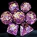 Haxtec Purple DND Dice Set 7PCS Resin Polyhedral DD Dice WIridescent Mylar Inclusion for Roleplaying Games Compatible with Dungeons and Dragons Gift - Image 2