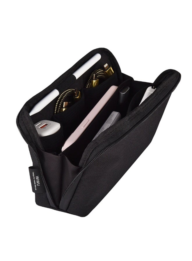 دبليو اي دبليو يو حقيبة WiWU Urban Pouch لون أسود لتنظيم الإكسسوارات والكابلات للسفر - Image 1