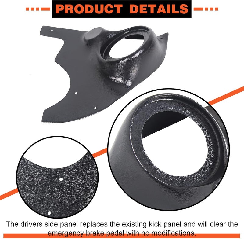 Kojem Speaker Kick Panels for Chevrolet Blazer & C10/C15 (1981-1991) - Black, 1 Pair - Image 3