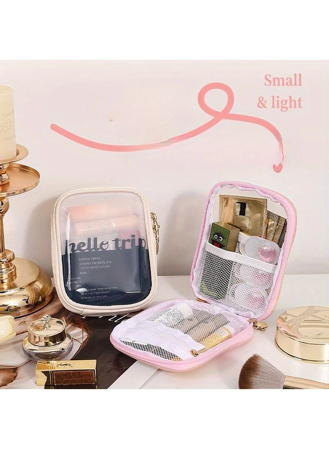 Large Capacity Travel Makeup Bag With Transparent Window Black - Image 1