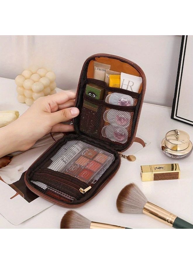 Large Capacity Travel Makeup Bag With Transparent Window Black - Image 3