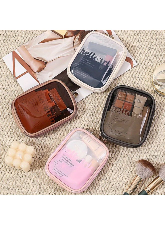Large Capacity Travel Makeup Bag With Transparent Window Black - Image 2