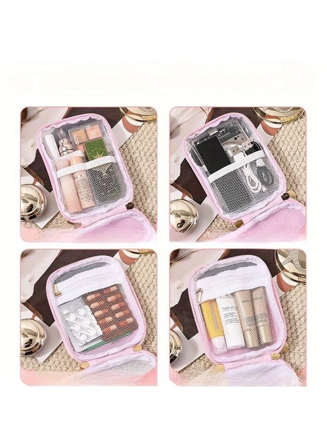 Large Capacity Travel Makeup Bag With Transparent Window Black - Image 4