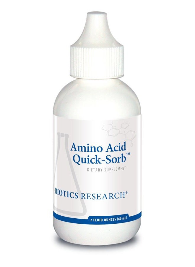 BIOTICS Amino Acid Quick Sorb Liquid Formula, Highly Absorbed, Glycine, L Alanine, L Arginine HCl, L Lysine HCl, L Proline, L Histidine HCl, L Serine, L Threonine, L Valine 2 Fluid Ounces - Image 1