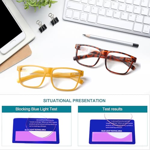 Kerecsen 5 Pack Oversized Reading Glasses Blue Light Blocking Square Large Frame Readers for Men and Women (5 Black, 1.50, x) - Image 5