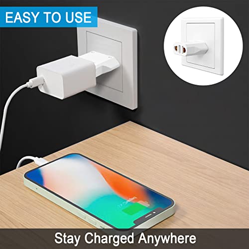 MIKWOAB 4 Pack European to US Plug Adapter, 220V to 110V Adapter Plug Converter, Travel Adapter European to American, Canada, Mexico, Type A, White - Image 2