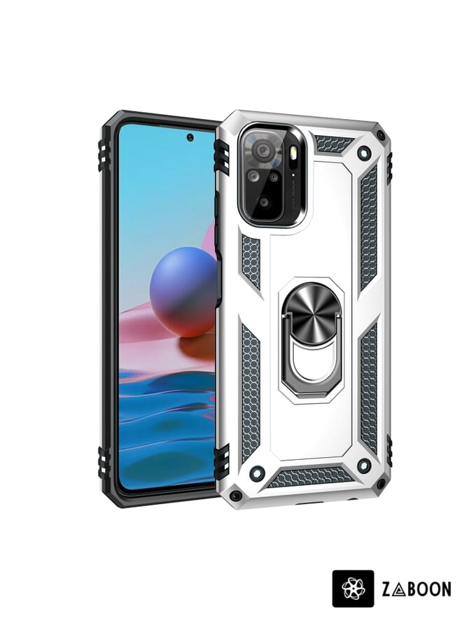 Zaboon غطاء حماية لهاتف شاومي ريدمي نوت 10 / نوت 10S مضاد للصدمات TPU + PC مع حامل دوار 360 درجة - Image 2