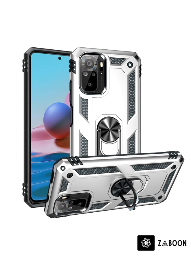 Zaboon غطاء حماية لهاتف شاومي ريدمي نوت 10 / نوت 10S مضاد للصدمات TPU + PC مع حامل دوار 360 درجة - Image 1