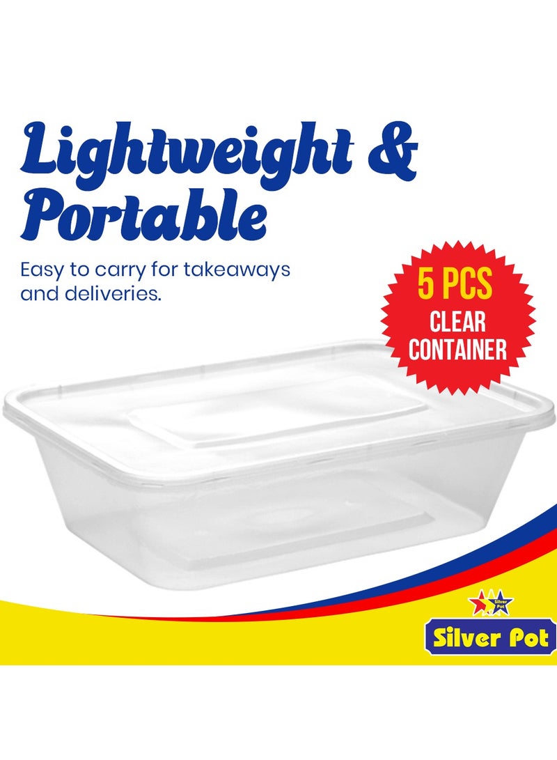Silver Pot Picnic & BBQ Pack – Includes 10 Aluminum Containers with Lids (750ml), 5 Clear Containers (750ml), 3 Platters, and 50 Spoons – BPA-Free, Perfect for Outdoor Events - Image 5
