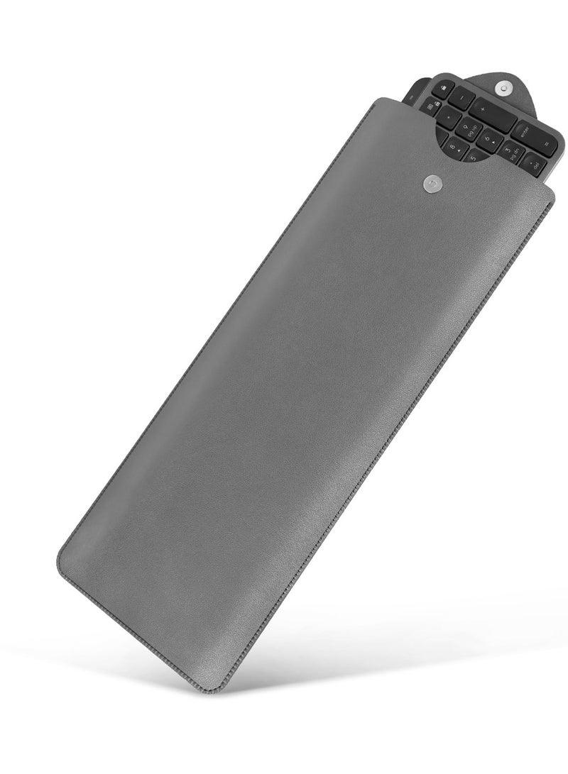 erorex Full Size Slim Keyboard Sleeve Case, Vegan Leather Travel Bag, Keyboard Protective Cover for Logitech MK955/ K950/ MX Keys S/MX Keys Advanced Wireless Illuminated (Dark Grey)  - Image 1