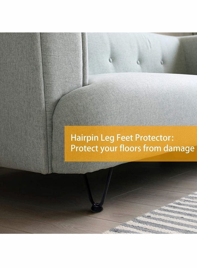 Y&D 4 Inch Metal Hairpin Furniture Legs Set of 4, Includes Rubber Floor Protectors Black, Home DIY Projects for Sofa Bed Cabinet TV Stand - Image 4