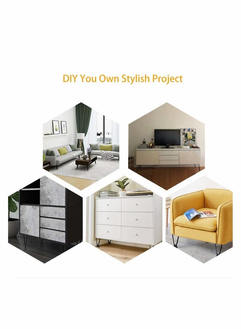 Y&D 4 Inch Metal Hairpin Furniture Legs Set of 4, Includes Rubber Floor Protectors Black, Home DIY Projects for Sofa Bed Cabinet TV Stand - Image 3