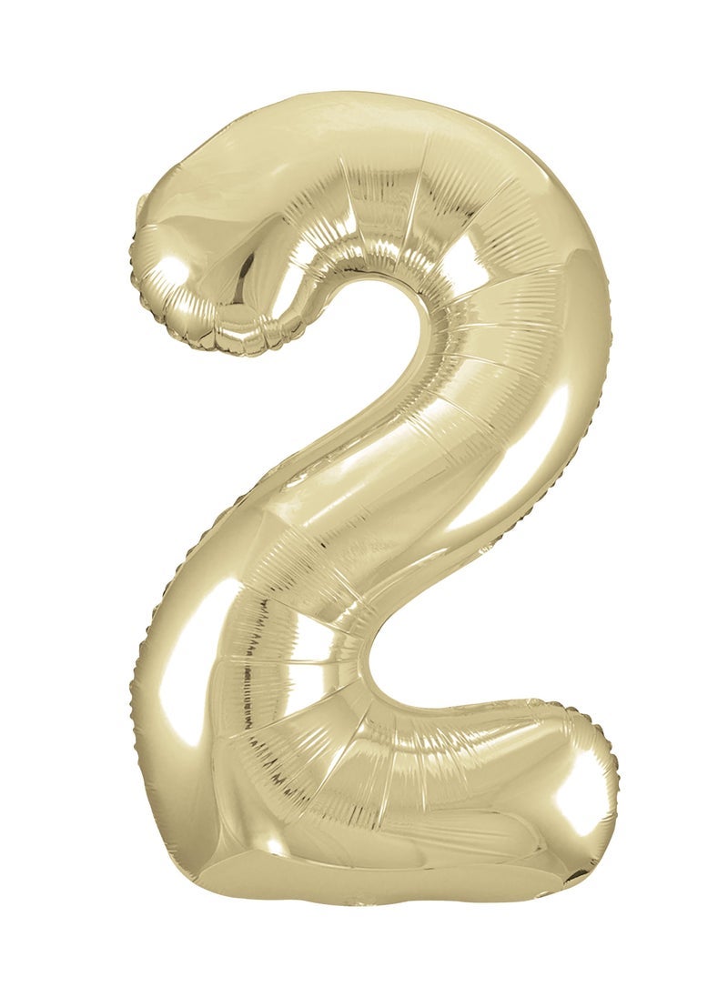 Unique 34" Gold Foil Number 2 Balloon - Image 1