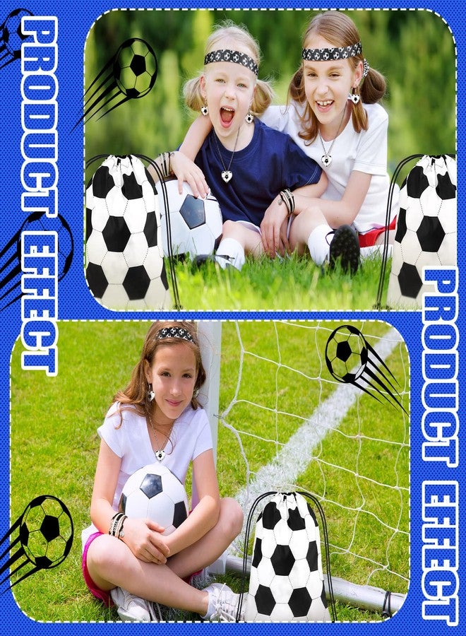 MTLEE 7 Pcs Soccer Gifts Set for Women Soccer Drawstring Bags Necklace Bracelet Headband Earrings Scrunchies for Women Birthday Sports Lover Coach Team Party Favors - Image 4