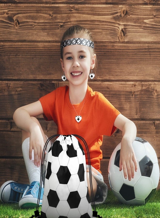 MTLEE 7 Pcs Soccer Gifts Set for Women Soccer Drawstring Bags Necklace Bracelet Headband Earrings Scrunchies for Women Birthday Sports Lover Coach Team Party Favors - Image 5