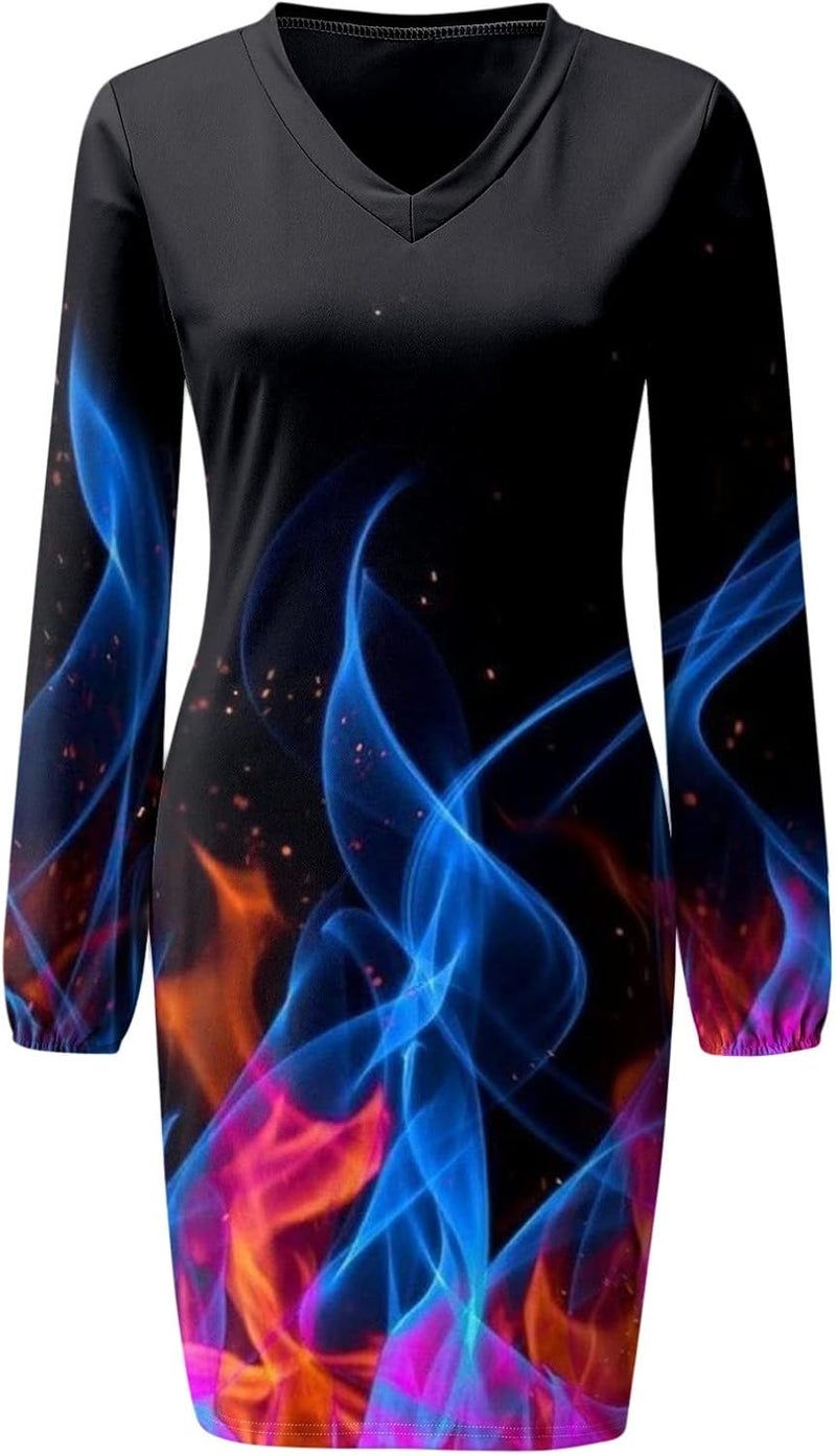 klarako Women Dress Spring Puff Long Sleeve Pullover Shirts Solid Vacation Work Slim Tunic Tops Cozy Home Mini Casual (Multicolor, M) - Image 3