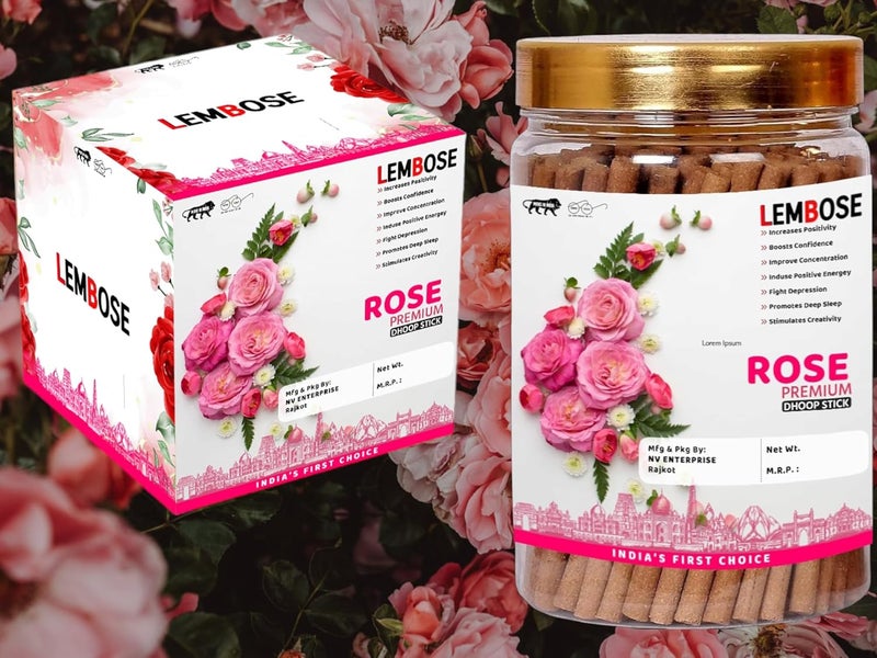 LEMBOSE Premium Rose Dhoop Sticks for Pooja Meditation and Air Purifier LongLasting Bamboo Less Incense Dhoop Sticks for Festivals Occasions Ideal for Gifting 200gm70 Sticks - Image 2