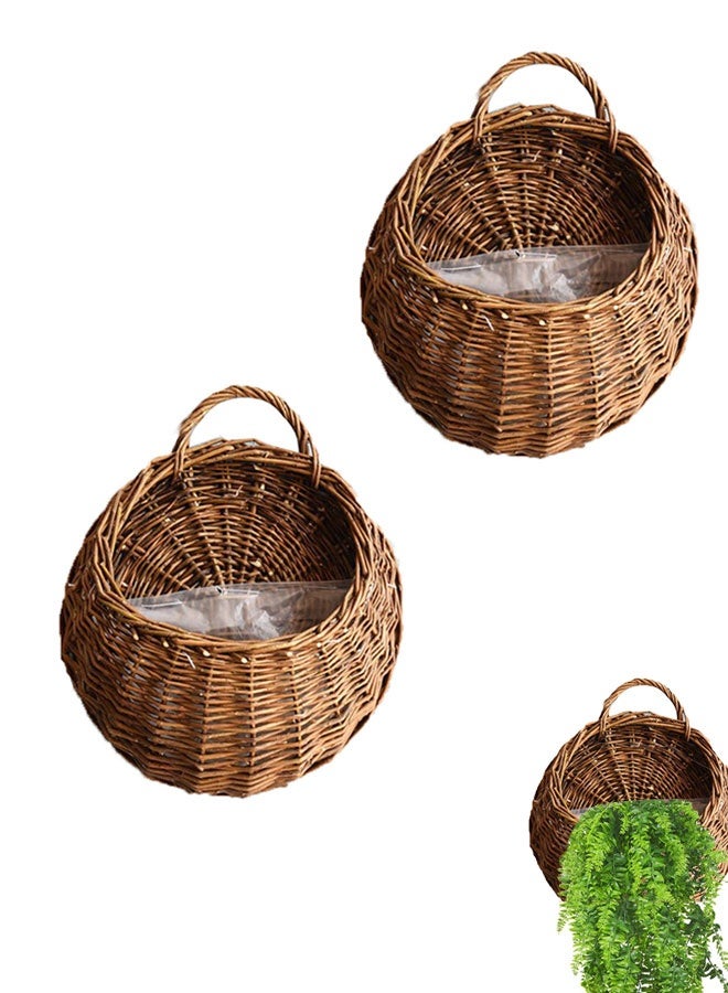 HOOTO rattan weaving  wall hanging basket artificial plant basket artificial hanging bonsai decoration indoor windowsill porch balcony decoration - Image 1