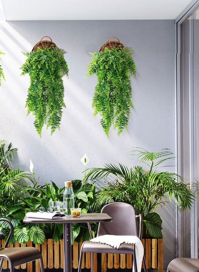 HOOTO rattan weaving  wall hanging basket artificial plant basket artificial hanging bonsai decoration indoor windowsill porch balcony decoration - Image 5