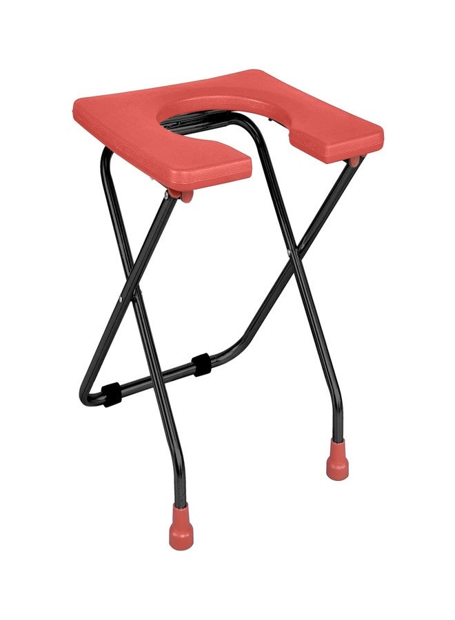 NEOSAFE N898 R Commode Stool M.S. Front Open Commode Chair For Patients - Red - Image 2