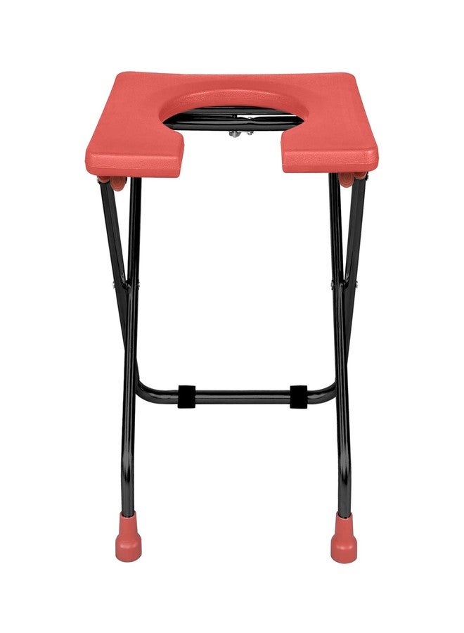 NEOSAFE N898 R Commode Stool M.S. Front Open Commode Chair For Patients - Red - Image 3