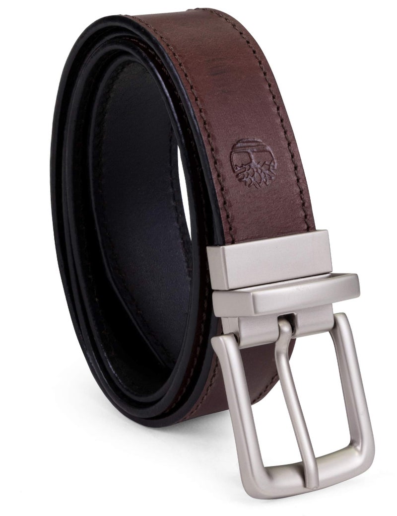 Timberland Men's Classic Leather Reversible Belt, Brown/Black, 40 - Image 1