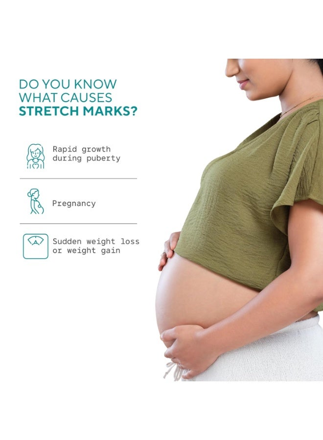EQUALSTWO by Zydus Anti Stretch Mark Oil, 200ml, 100% Natural Stretch Marks Oil for Pregnancy, Enriched with Flex Seeds & Oat Oil to Lighten Scars, Dermatologically Tested, No Paraben No Sulphate (Pack of 2) - Image 4
