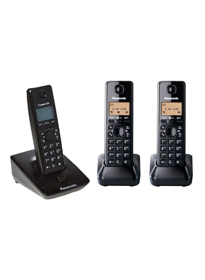 Panasonic Digital Cordless Phone With 3 Headstes Black - Image 1