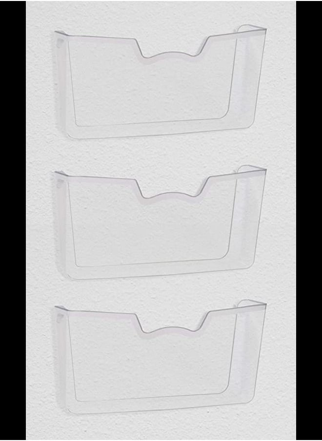 SMARTPOINTS SMARTPOINTS 3 Pack - Simple Houseware Clear Single Pocket Wall Mount File Holder  - Image 4
