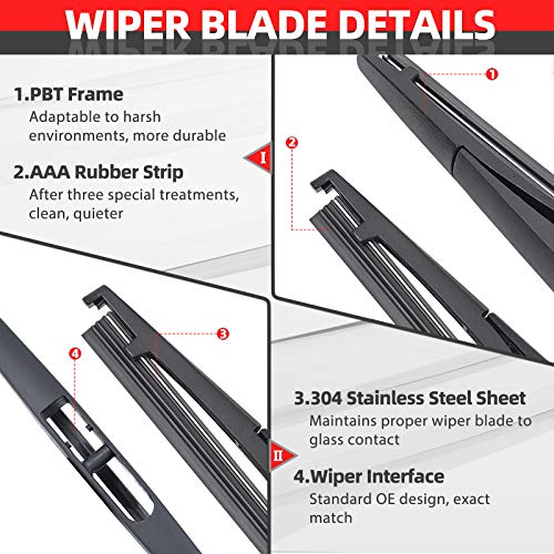 OTUAYAUTO Replacement for Nissan Xterra 2005-2015, Rear Windshield Back Wiper Arm blade Set - OTUAYAUTO Factory OEM Replacement 28781-EA000 - Image 3
