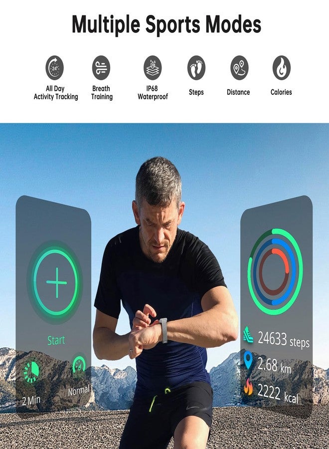 Sunorshop Health Fitness Tracker, Smart Watch with 24/7 Heart Rate and Blood Oxy-gen Monitor, Sleep Tracker with IP68 Waterproof, Activity Tracker Pedometer Step Counter for Women Men - Image 5