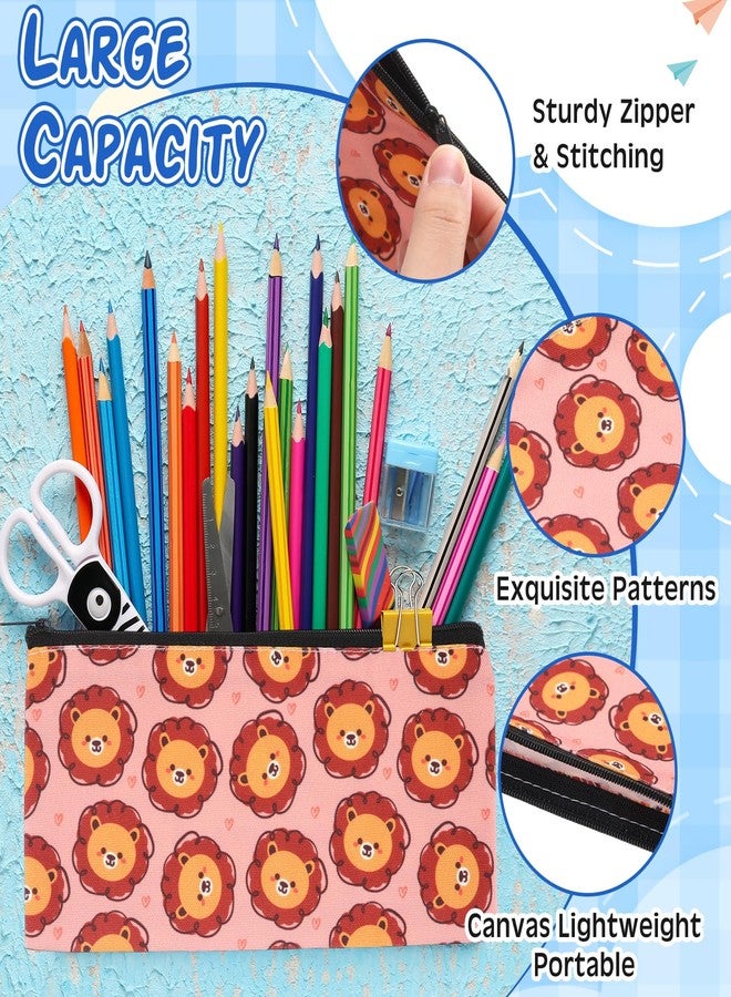 Sherr 24 Pcs Cartoon Zipper Pencil Case Bulk Cute Cartoon Animal Pen Pouch Bag Multicolor Canvas Organizer Stationery Storage Back to School Gift for Friend Classroom Office Travel Supplies - Image 3
