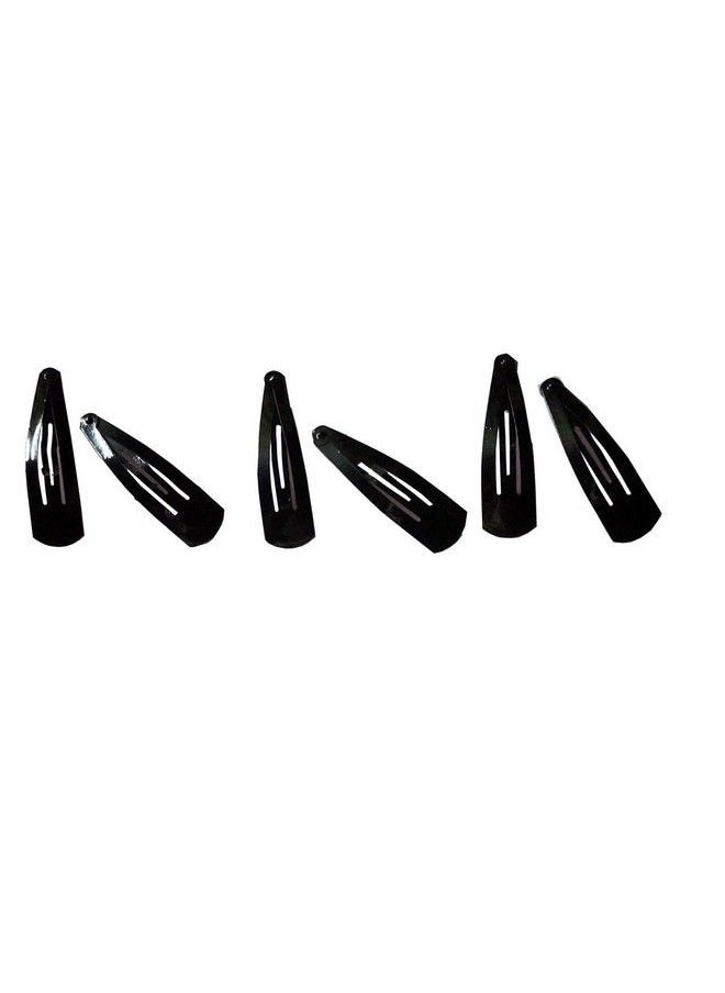 advancedestore - Tic Tac Hair Clips Hair Accessories For Women And Girls Black Colour Plain Tick Tak Clips6 Pairs(12 Pieces) - Image 1