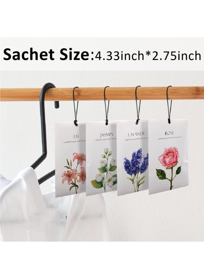 هومستر 【12 قطعة أكياس عطر】 خزانة ملابس خزانة أحذية مضاد للرطوبة مزيل عطر زينة سيارة تعليق | 4 روائح: ورد, ياسمين, زنبق, خزامى | مستخلص نباتي طبيعي رائحة طويلة الأمد | امتصاص رطوبة ومنع حشرات | منعش متعدد الأغراض للمنزل والسيارة - Image 4