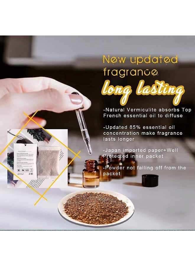 هومستر 【12 قطعة أكياس عطر】 خزانة ملابس خزانة أحذية مضاد للرطوبة مزيل عطر زينة سيارة تعليق | 4 روائح: ورد, ياسمين, زنبق, خزامى | مستخلص نباتي طبيعي رائحة طويلة الأمد | امتصاص رطوبة ومنع حشرات | منعش متعدد الأغراض للمنزل والسيارة - Image 3