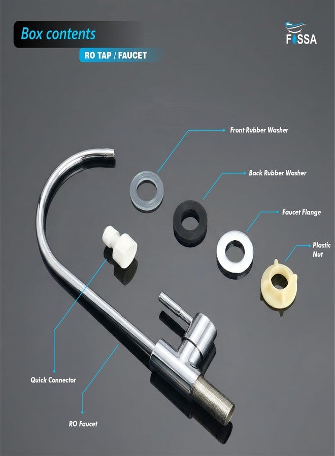 Fossa RO Tap Kitchen Water Filter Faucet | 100% Lead-Free Drinking Water Faucet | 304 Stainless Steel Body | Brushed Nickel | Wall Mount Kitchen RO Tap (Chrome Finish) - Image 3