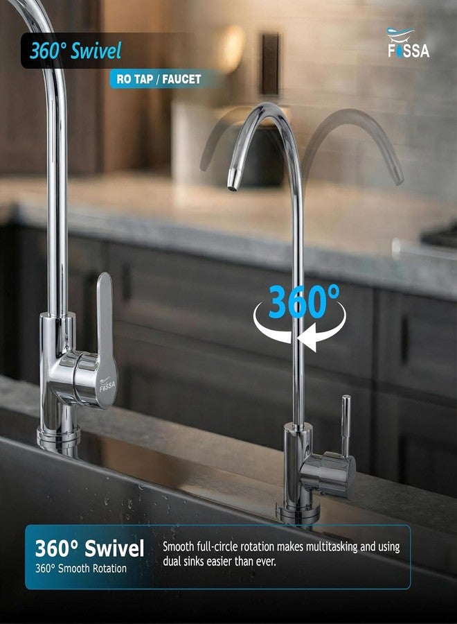Fossa RO Tap Kitchen Water Filter Faucet | 100% Lead-Free Drinking Water Faucet | 304 Stainless Steel Body | Brushed Nickel | Wall Mount Kitchen RO Tap (Chrome Finish) - Image 5