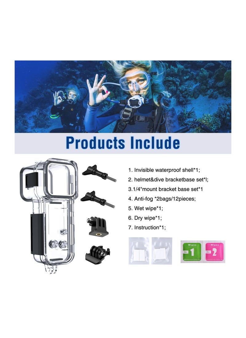 KASTWAVE - Waterproof Housing Case for DJI Osmo Pocket 3, Touchscreen Underwater Diving Protective Shell Waterproof up to 50m/164/ft with Helmet Bracket & 1/4 Bracket Accessories - Image 1